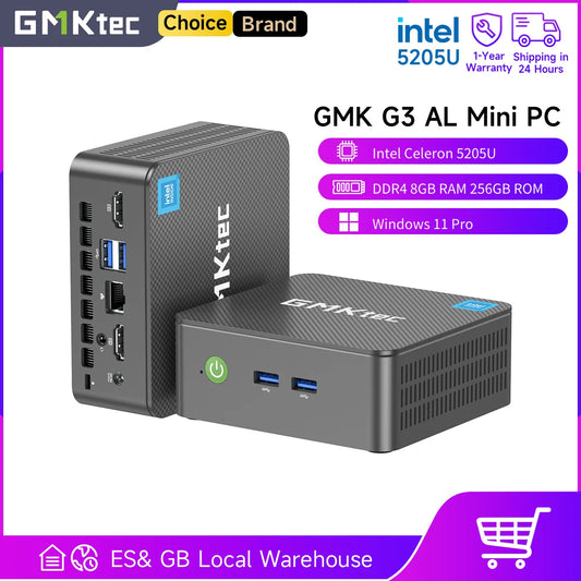 GMKtec G3 AL Mini-PC - 8 GB RAM, 256 GB ROM, 1,9 GHz CPU