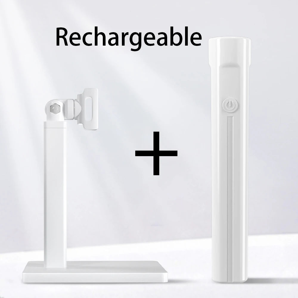 White Mini Handheld Uv Light For Nails with Stander USB Rechargeable Nail UV Gel Light Fast Curing For Gel Nails Portable Lamp
