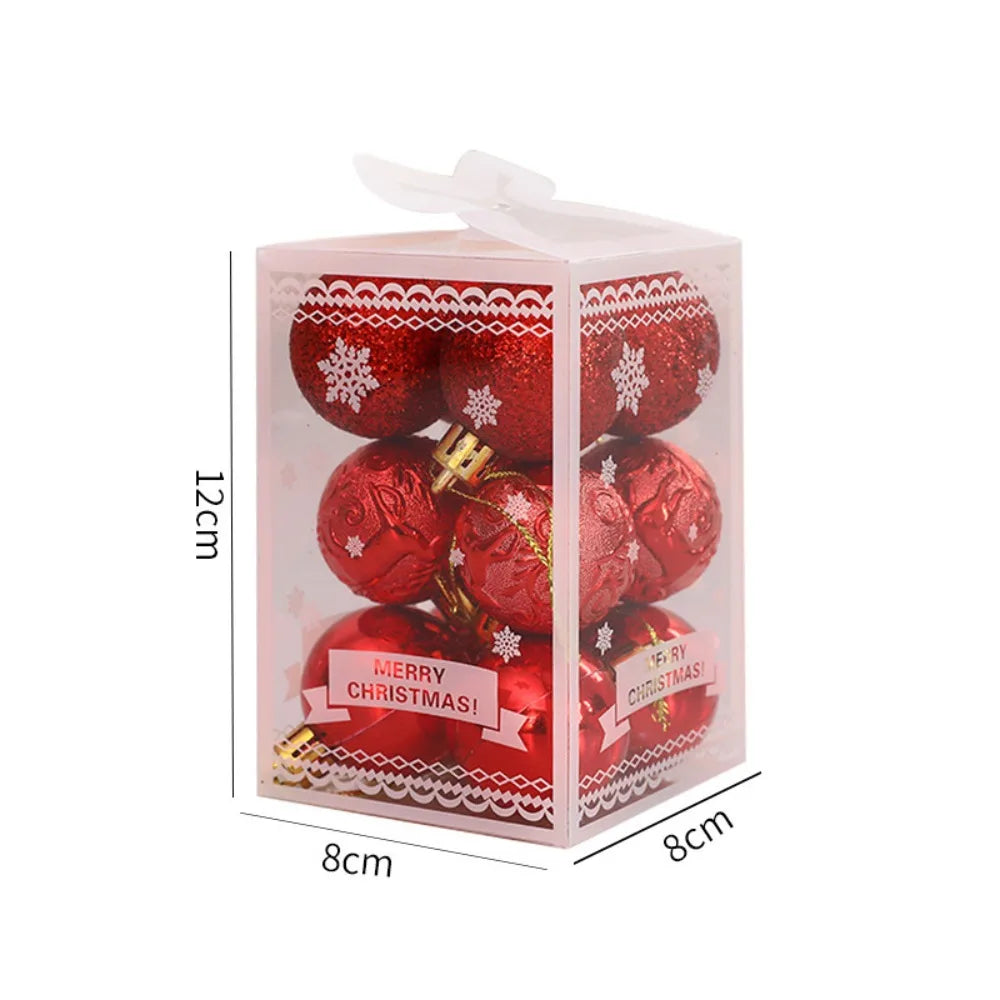 Choice Kugeln 12er Set - Kunststoff-Weihnachtskugeln 4 cm, 9 Farben