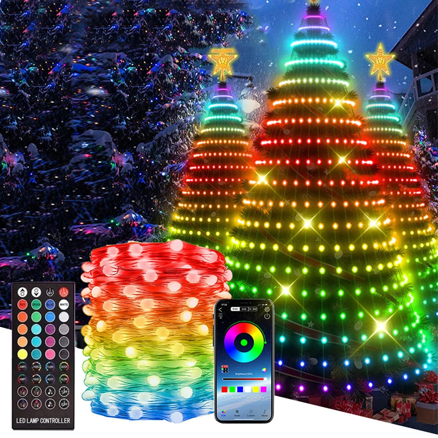 TIRVOSE Smart App Steuerung LED Lichter - Länge 20 m, RGB, USB