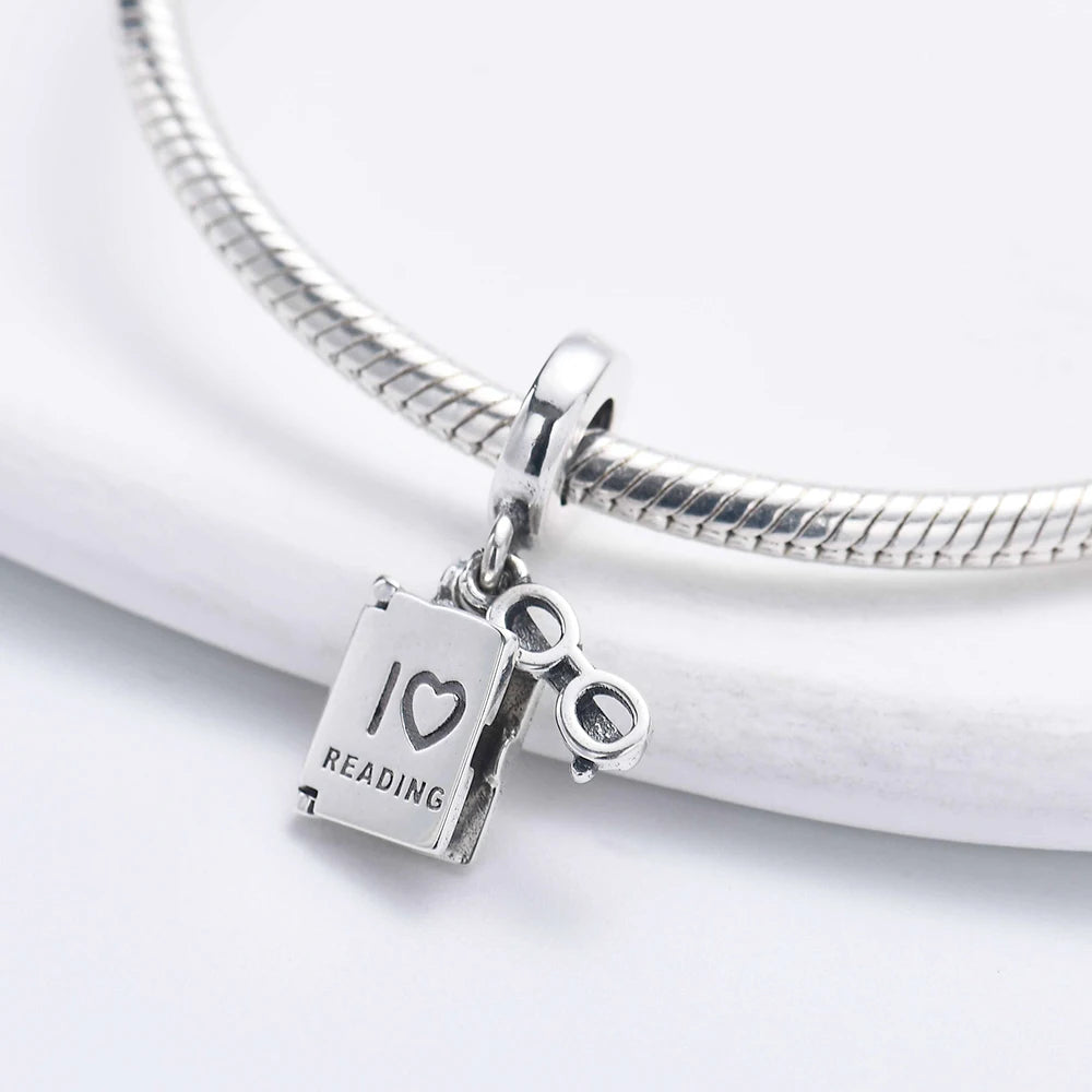 Neue 925 Silber Lernhilfe Schultasche Uhranhänger Charms Beads Fit Original Pandora Armband DIY Schmuck Für Frauen 2024