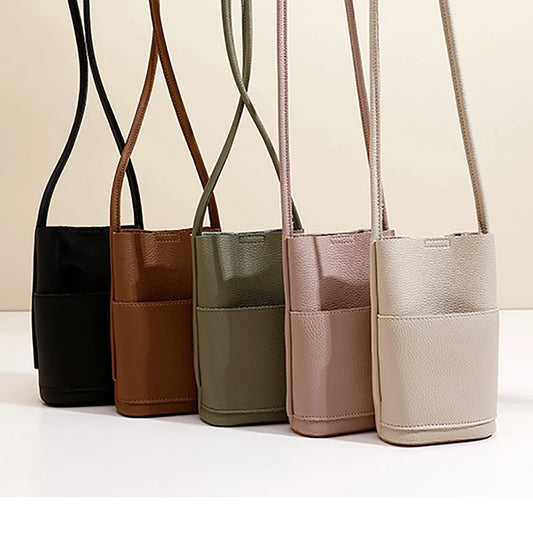 Modisch Handy Tasche Frauen 2025 - Crossbody Klein PU Leder Tasche - Neu Fashion Vielseitig Minimalist Unisex Shopping Phone Tasche