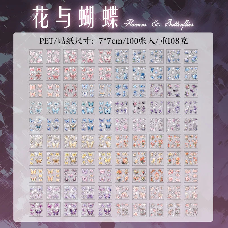 Choice Gold Schmetterling Aufkleber - 100 Stk 165x165mm PET
