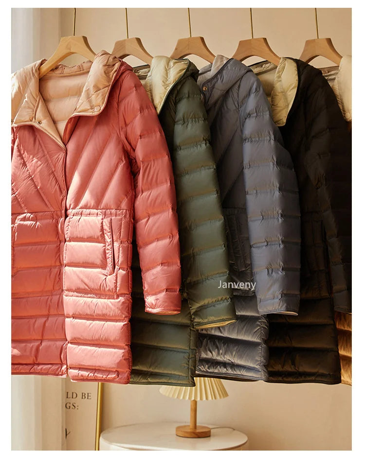 Janveny Ultralight Down Mantel - Gr M Kapuze Doppelseitig