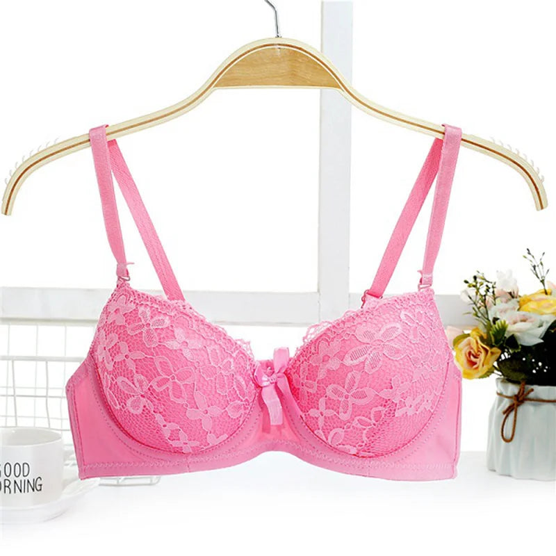 BH 2025: Ladies Sexy Lace Push Up Bra with Underwire Bow Bralette - Female Underwear Lingerie Adjustable Straps Gathered Brassiere 2024 Collection
