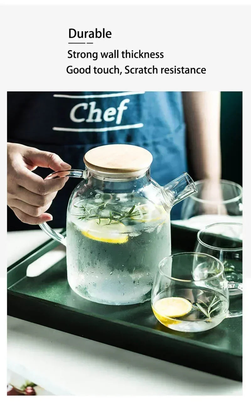 Borosilikat Teekanne Transparent Hitzebeständig - 1,8L Glas