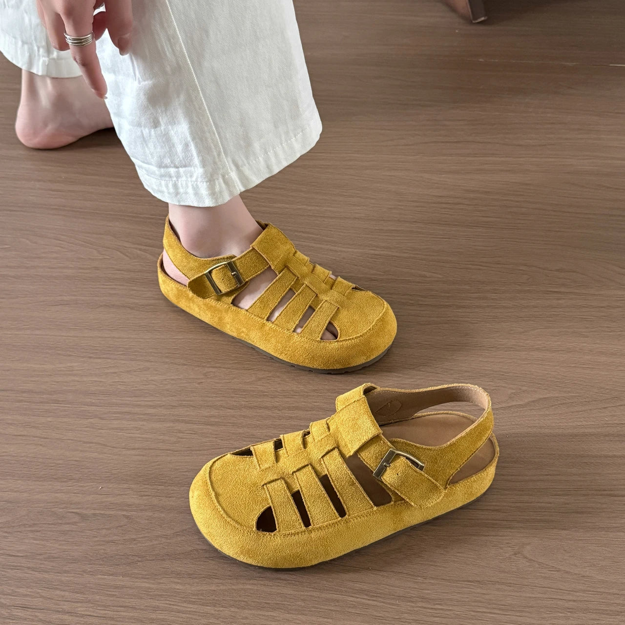 Flats Women's Sandals Fashion Hollow Designer Shoes Casual Slingback Slippers 2025 Summer Flip Flops Trend Sandalias De Mujer
