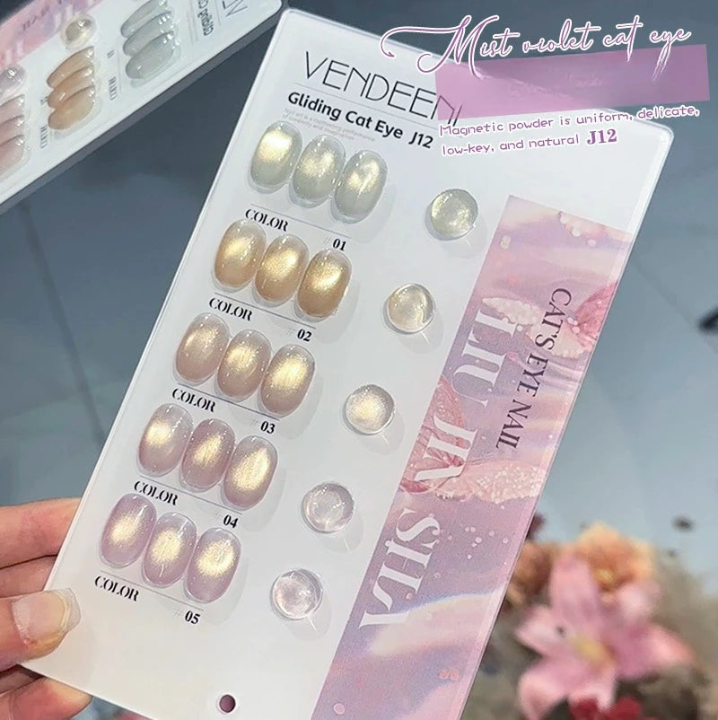 For Manicure Cat Eye Magnetgel - 5er Set 15ml UV Glitzer