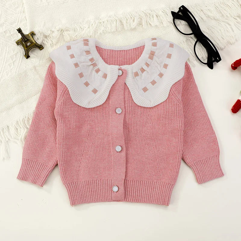 CN Cardigan Mädchen Weicher Warmer Stoff Langarm - Größe 3-6J Material Viskose Polyester