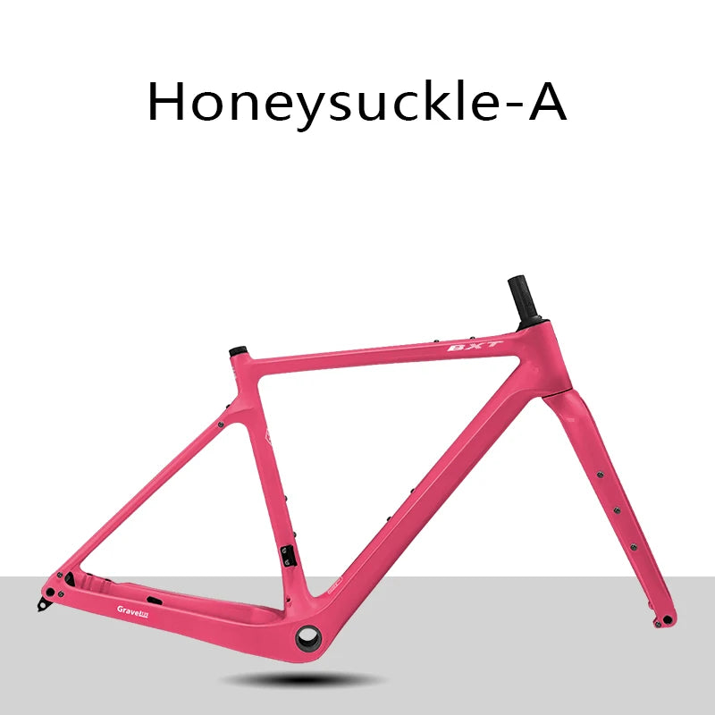 BXT Carbon Gravel Bike Frame Fully Hidden Cable Carbon Frame Fork Thru Axle Gravel Disc Brake Carbon MTB Road Bicycle Frame 27.5