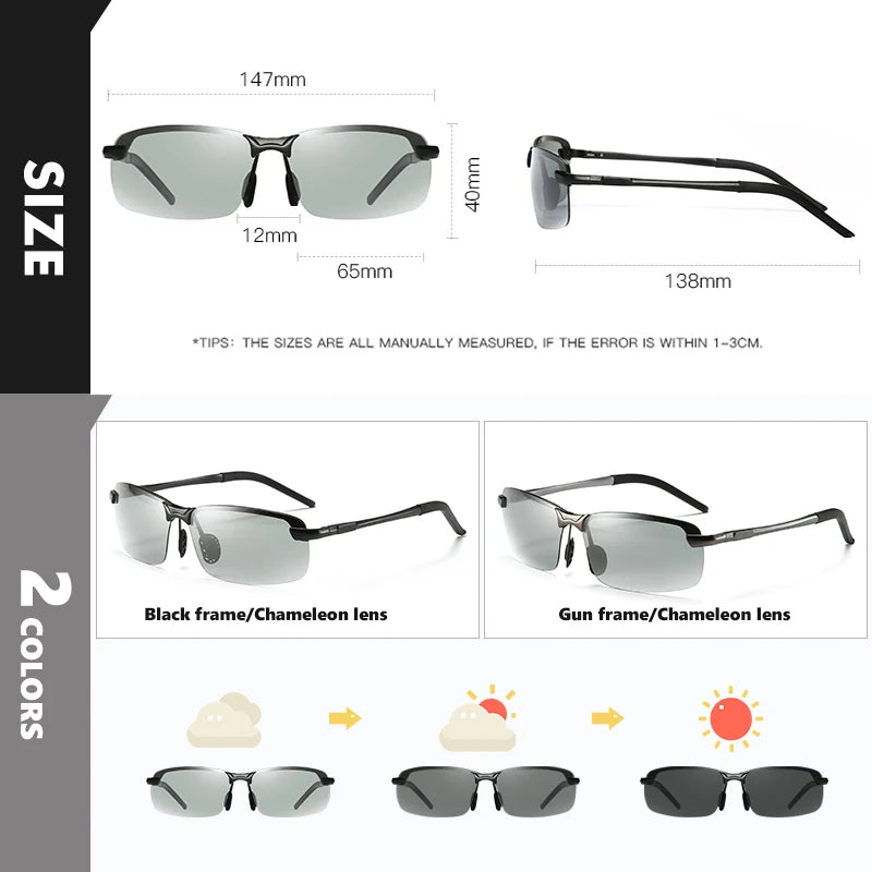 Sonnenbrille 2025: Photochromic Fishing Polarized - Chameleon Day Night Vision Driving Eyewear Collection