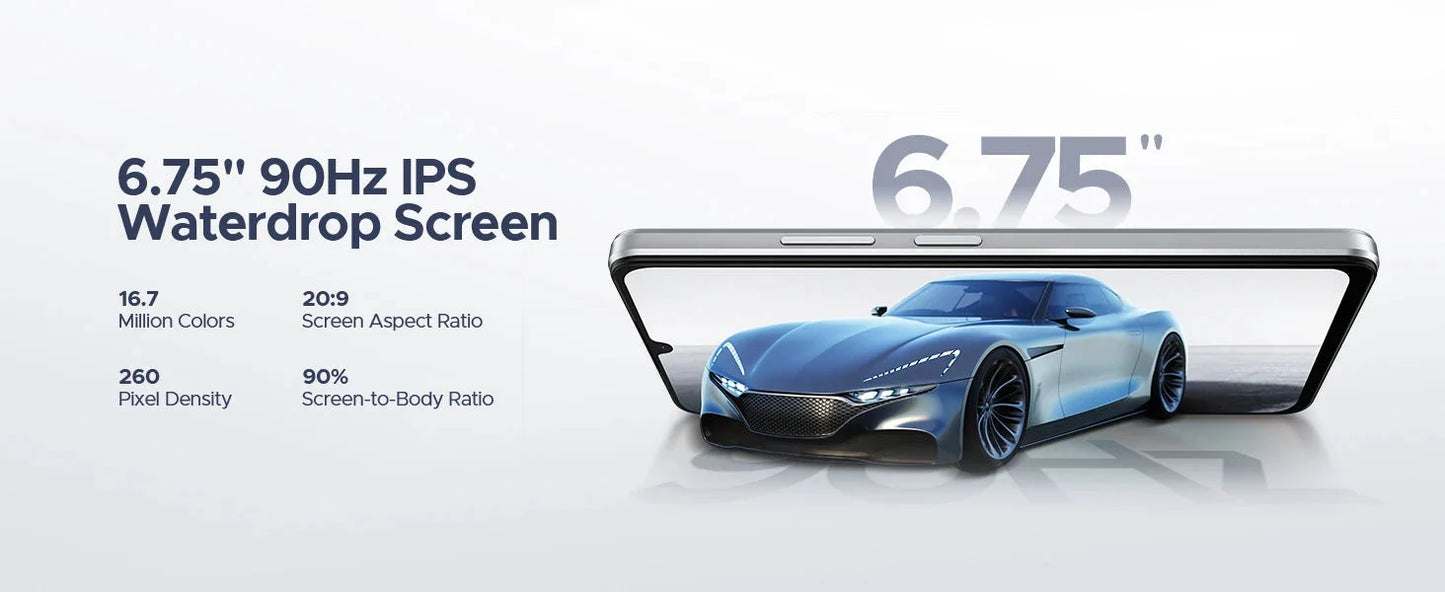 DOOGEE Note 58 Großer Akku - 6250mAh 6,75 Zoll 90 Hz by Golden Bridge Store