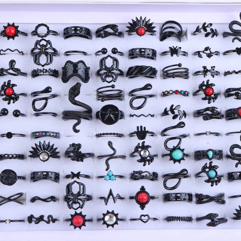 Zhang V Gui Punk Fingerring Set - 10/20/30/50 Stk Zink