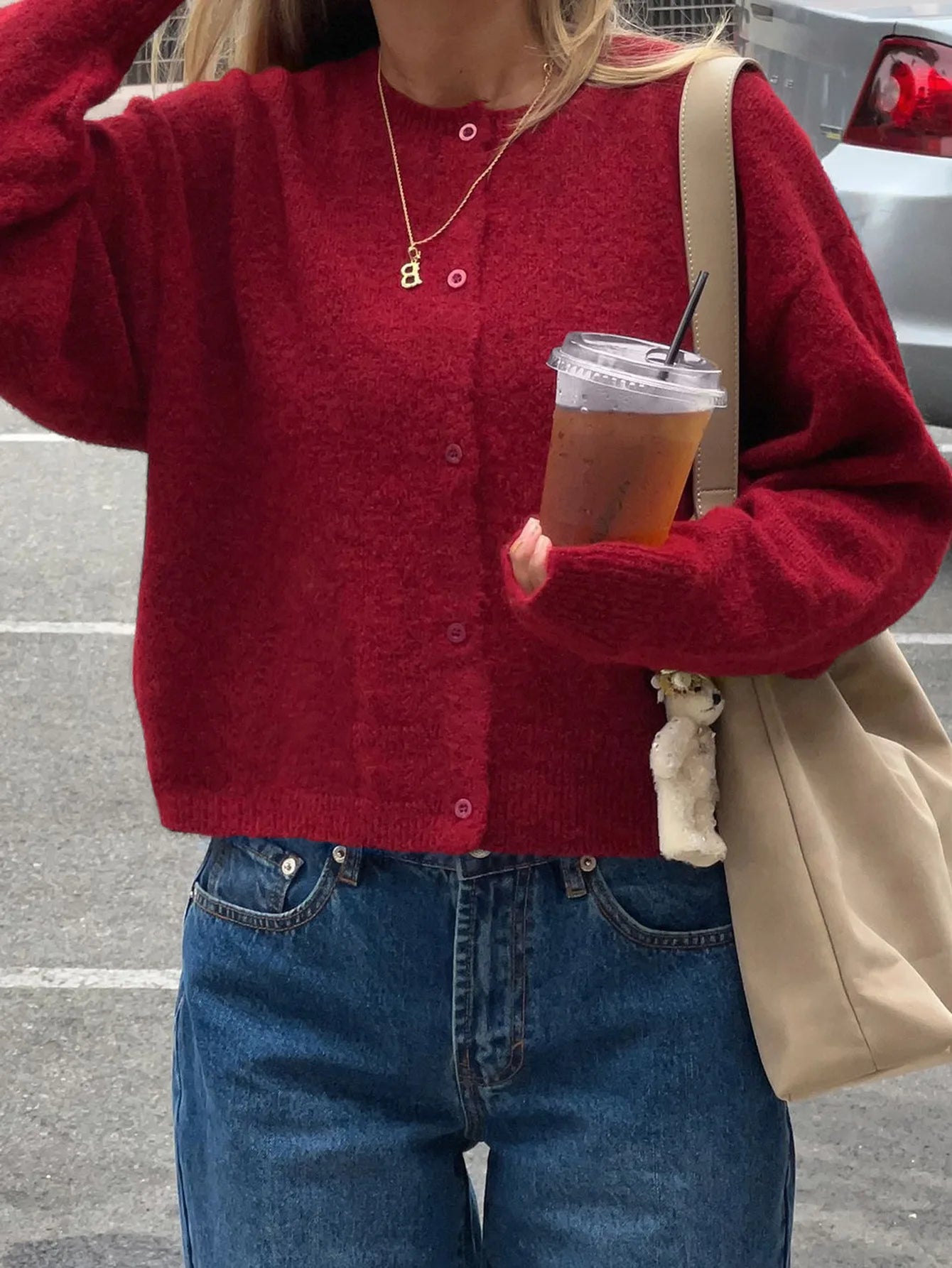 Jadoutin Cardigan Korean Style - Gewicht 120–220 g/m² Länge Kurz 4–16 Zoll Verschluss Einreihig