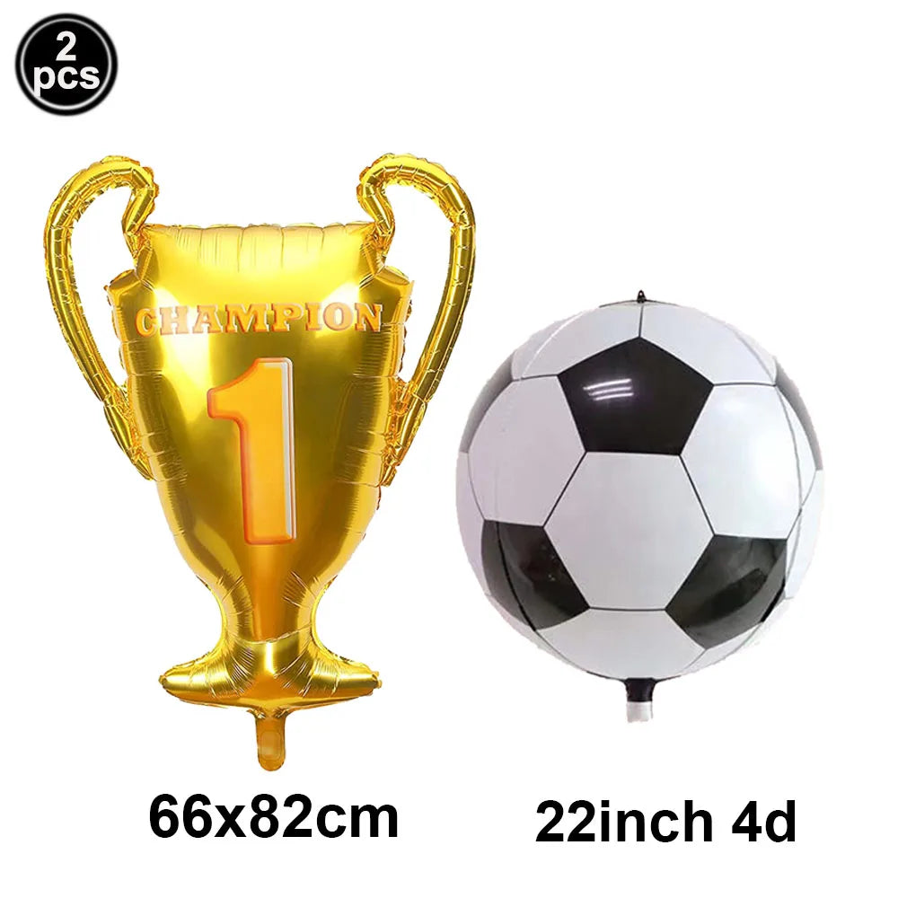 Baloane cu numere de fotbal 2025: Set folie verde 32" - Colecția Sports Party