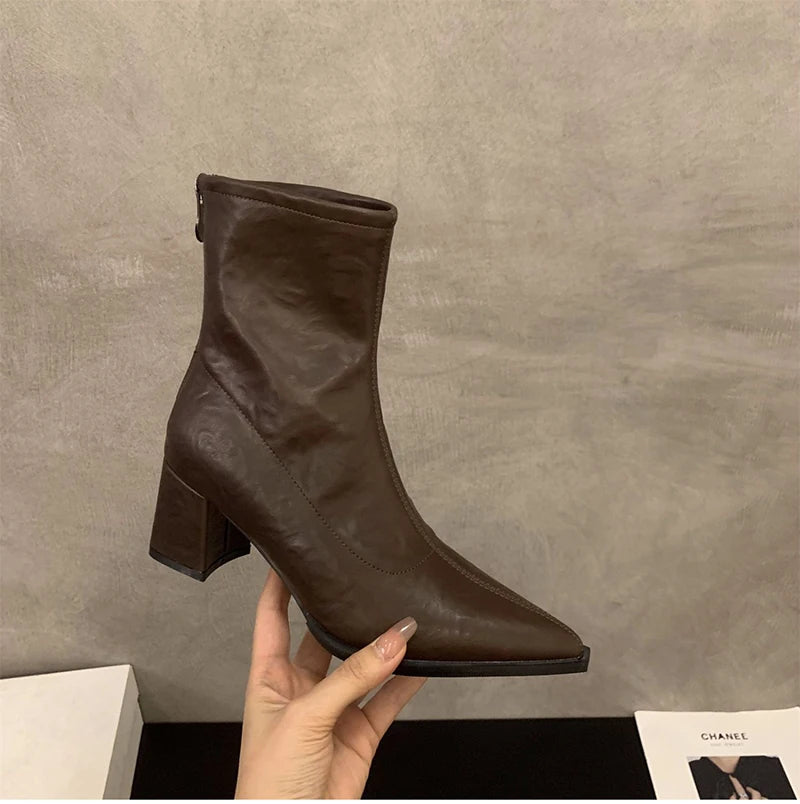 Ghete Chelsea UETEEY, de designer, vintage - Înălțimea tocului 5-8 cm, EU 36-41