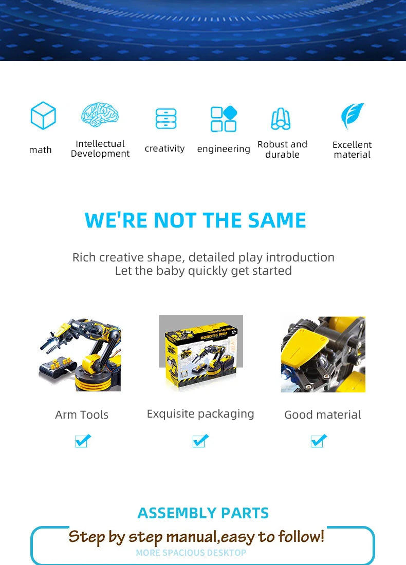 Telecomandă manipulator DIY electric științific robot braț experiment asamblare copii jucării educative cadou de ziua de naștere copil