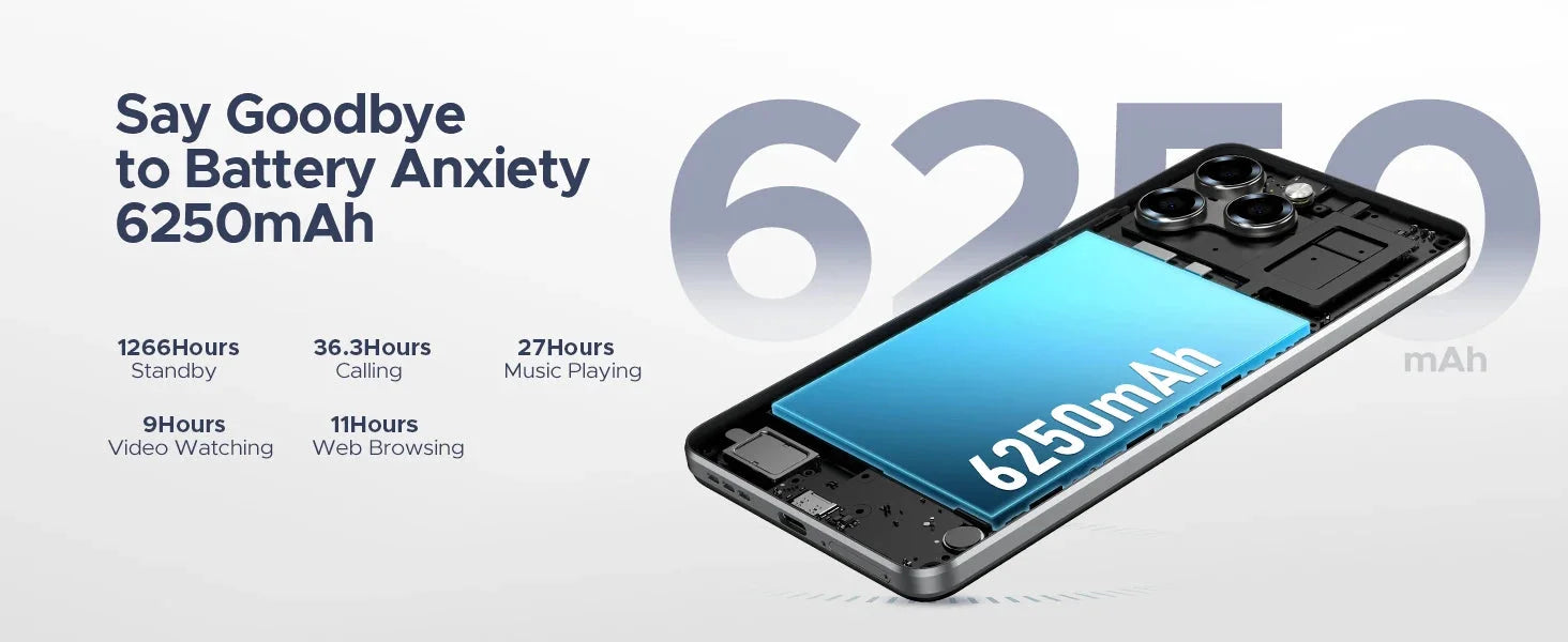 DOOGEE Note 58 Großer Akku - 6250mAh 6,75 Zoll 90 Hz by Golden Bridge Store