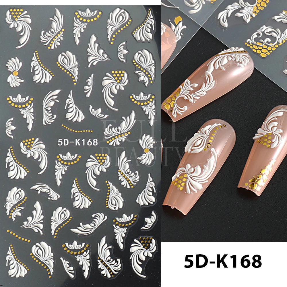 GL5D-K256 5D Sonnenblumen Nagelsticker - Herbstdesign Prägung