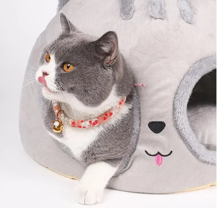Pet House for Small Dog Removable Cat Bed House Semi-Enclosed Pet Dog Cat Nest Winter Warm Soft Pet Cave Kennel Deep Sleep Pad