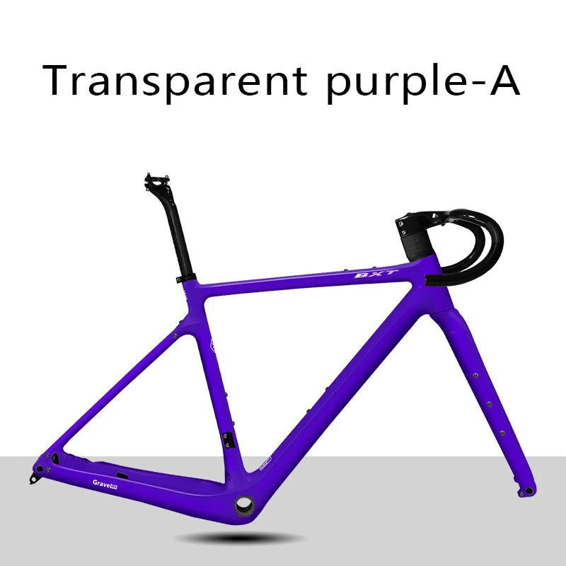 BXT Disc Brake Carbon Gravel Bike Frame 700C/27.5er Max Use 47C/2.1 Tire Carbon Gravel Bicycle Frame Thru Axle Carbon MTB Frame