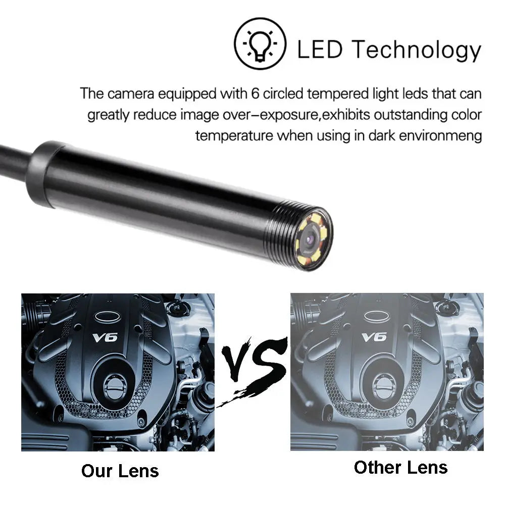 JCWHCAM N500-M Endoskopkamera IP67 Wasserdicht - 7mm 6LED C