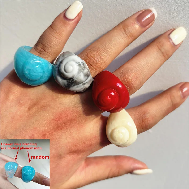 Inele Groase Geometrice HangZhi - Rășină, Mărime Mare