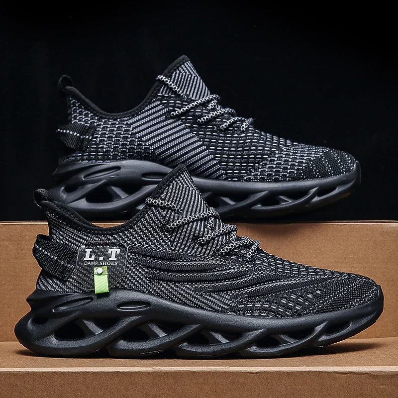 Herren-Sport-Sneaker 2025: YRZL Männer Sport Laufen Schwarz Jogging Schuhe Lässige Sneaker Outdoor Atmungsaktiv Mesh Frauen Leicht Stoßdämpfung Schwarz Tennis Kollektion