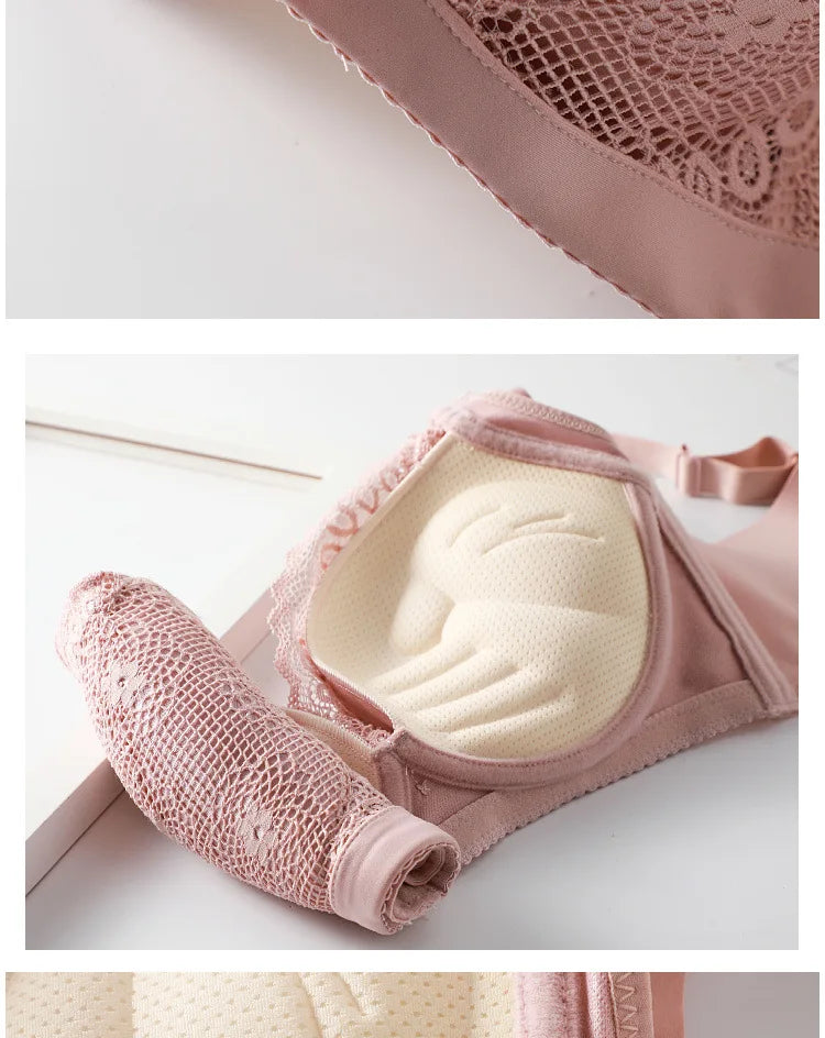 Women's Push-up bra, elegant little lace bra, soft seamless cotton, comfortable gathering Lingerie