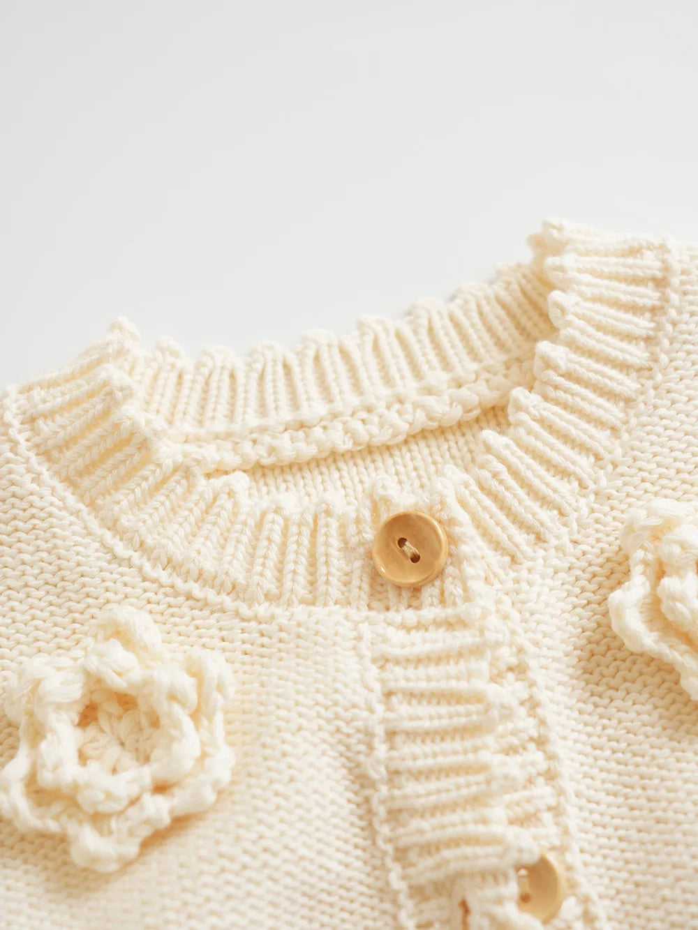 Deer jonmi Gestrickter Pilz-Pullover - Baumwolle Vollärmel