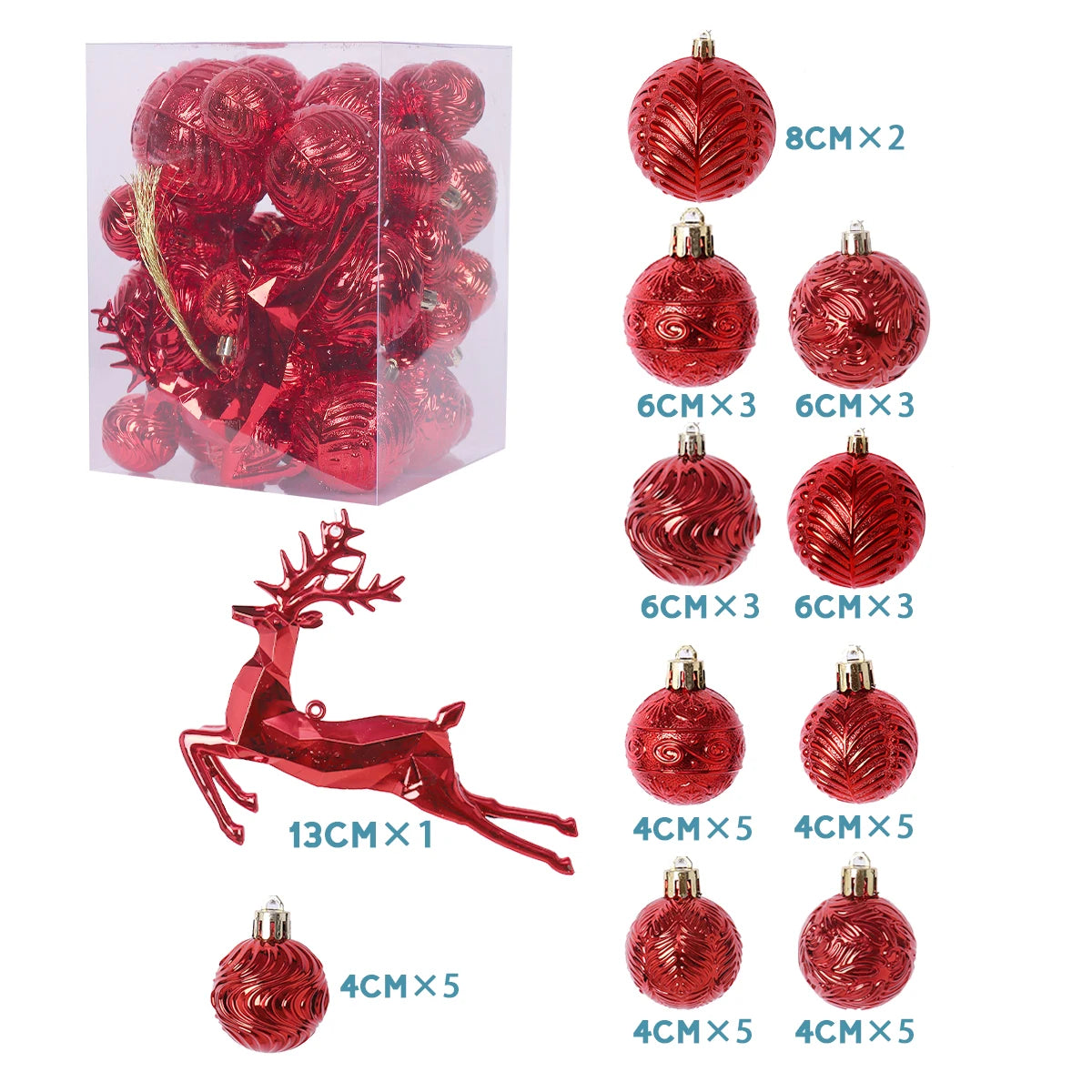 Bulk Christmas Ornaments 338 Bruchsicher - Inhalt 6 Stück, Größe 6 cm