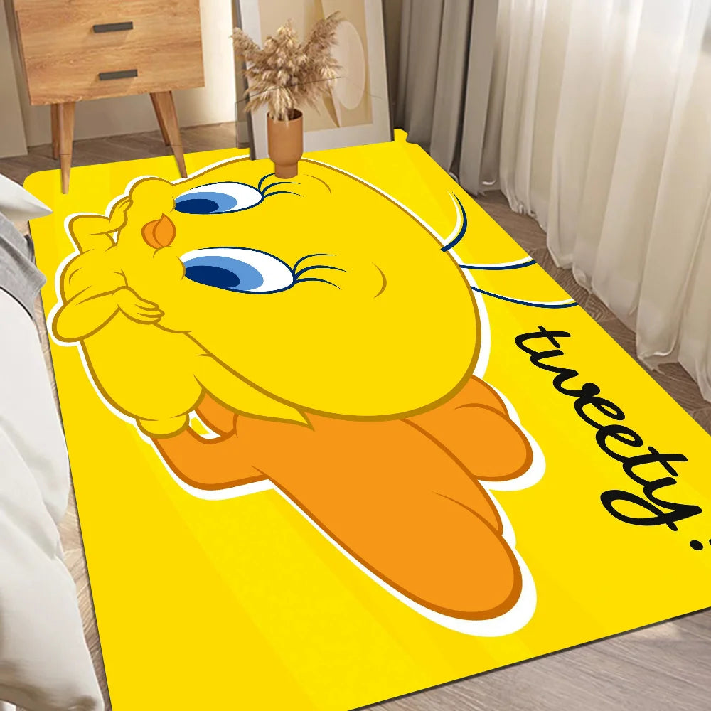 Yellow Cartoon T-Tweetys Bird Room Mats Cheaper Anti-slip Modern Living Room Balcony Printed Welcome Rug