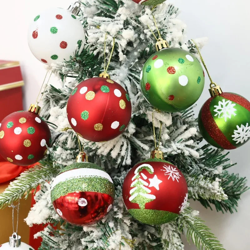 Choice Weihnachtskugeln Glitzernd - 6 Stück Kunststoff Klein