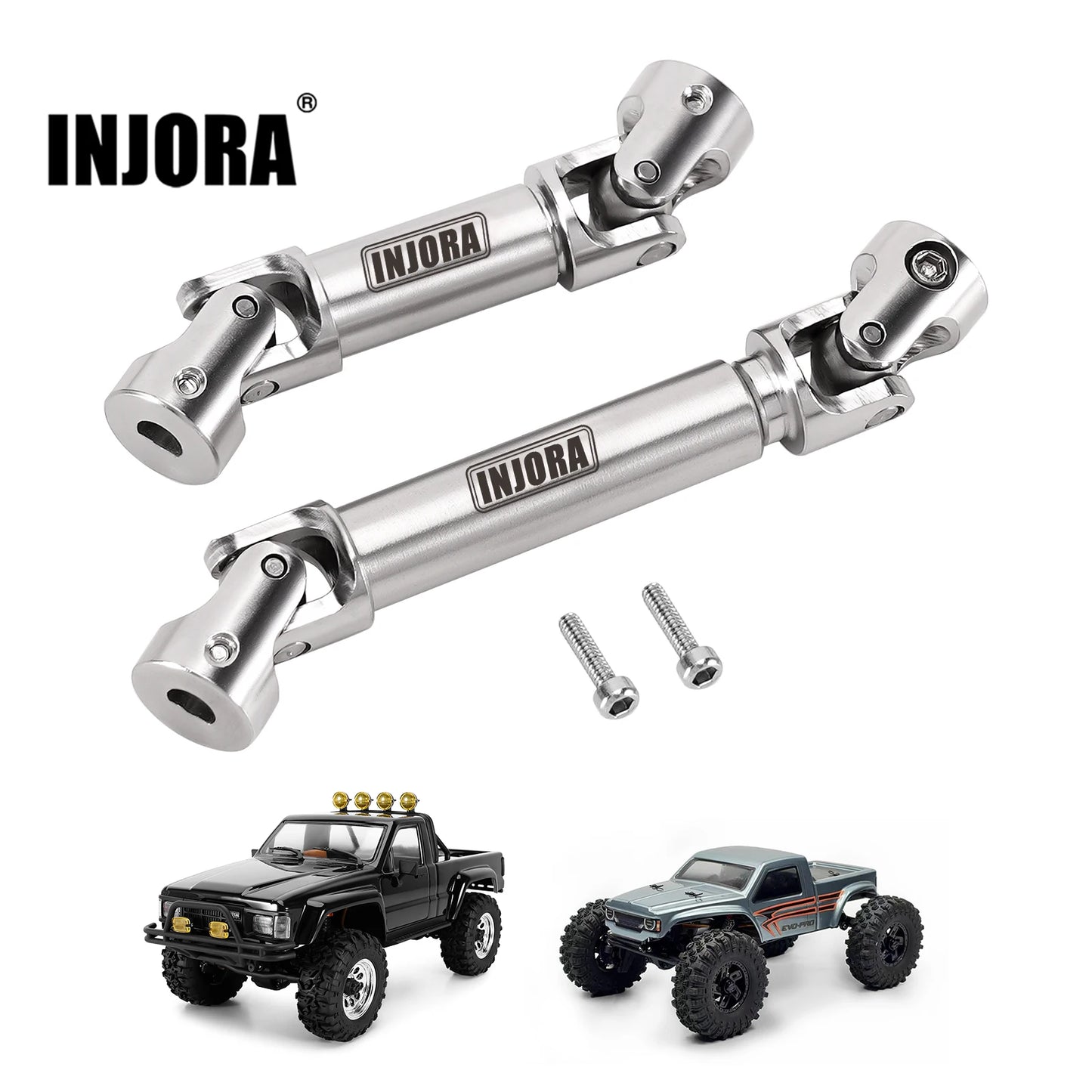 INJORA Stainless Steel Center Drive Shafts for 1/18 HPI Venture 18 CR18P