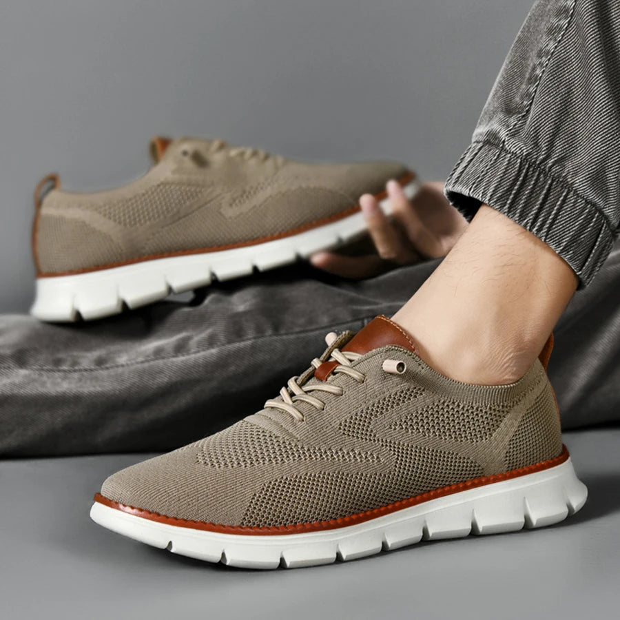New Men's Sneakers Light Breathable Casual Flat Shoes Outdoor Fashion Comfortable Dress Shoes Anti-Slip Sports Walking Shoes