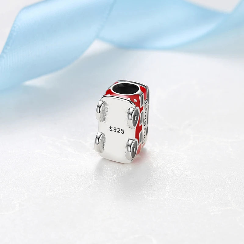 Originale 925 Sterling Silber Charms Liebe Reise London Bus Koffer Paris Perlen passen für Pan Armbänder Halsketten Frauen DIY Schmuck