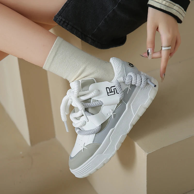 New Women Shoes Fashion Platform Sneakers Ladies Spring Flats Thick Soled Casual Running Shoes for Woman Size 35-42
