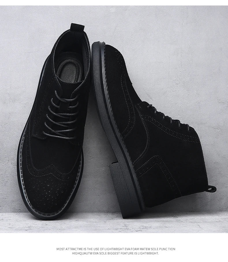 YEISNDOOCN N Vintage Echtes Leder Stiefel - Knöchelhoher Schaft Schnürverschluss Obermaterial Leder