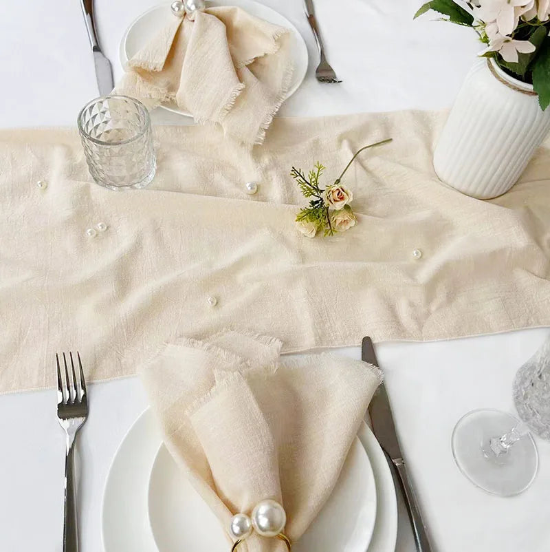 Christmas Table Runner Christmas Green Decoration for Home Xmas Party Decor 100% Cotton Table Runner for Wedding Table Decor