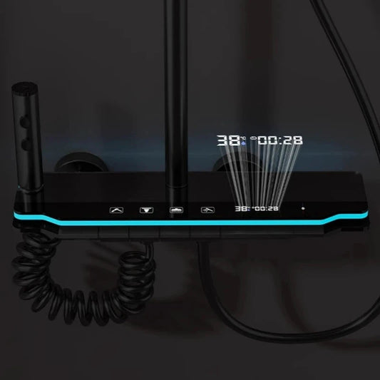 AquaLux NeoDusch Digitale Temperaturanzeige - 0,2 MPa Edelstahl Höhenverstellbar