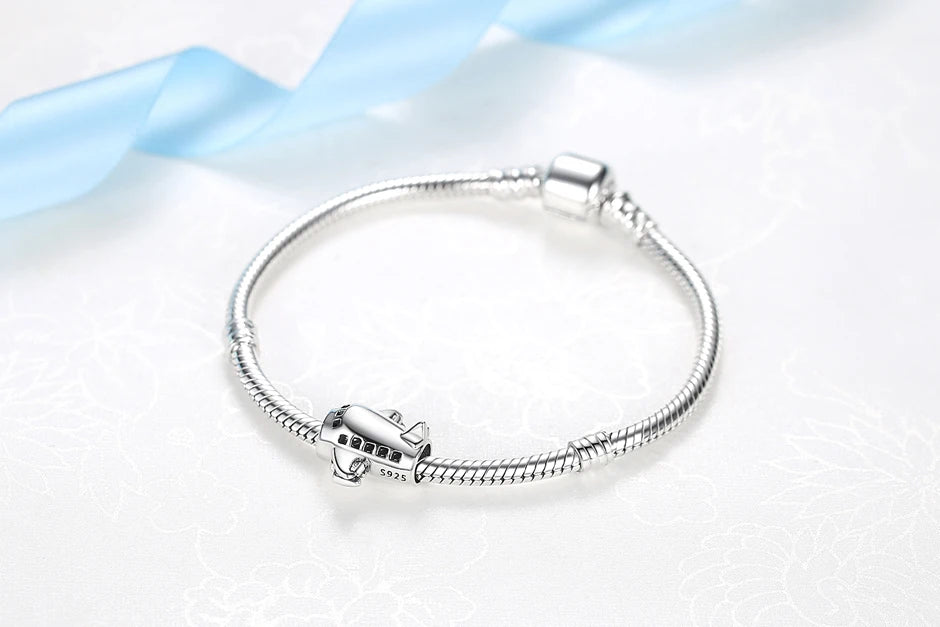Originale 925 Sterling Silber Charms Liebe Reise London Bus Koffer Paris Perlen passen für Pan Armbänder Halsketten Frauen DIY Schmuck