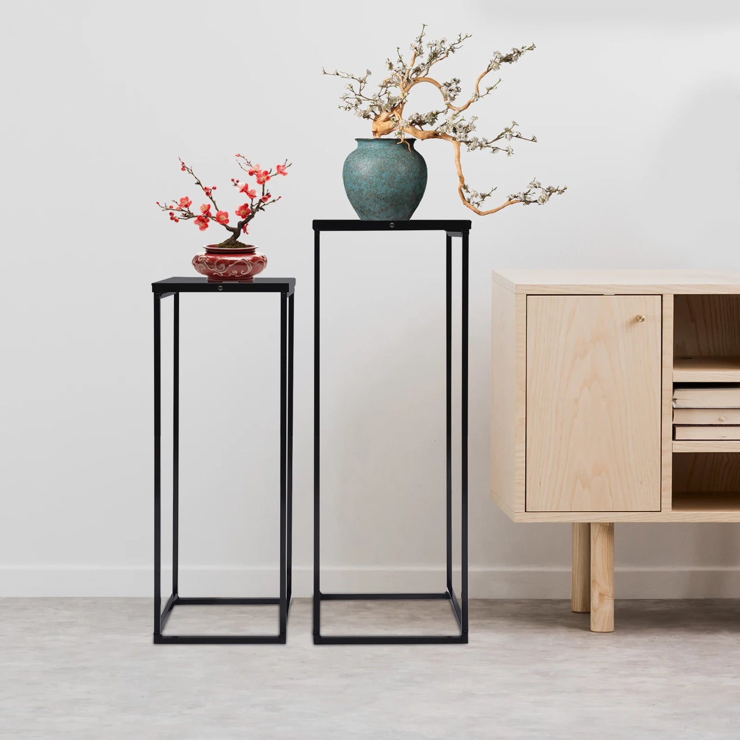 Bymaocar Pflanzenständer-Set 70/60 cm Metall Tragfähigkeit 4-5 kg