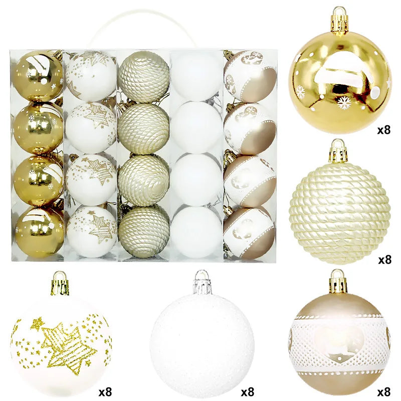 Neues Weihnachtsball-Set Handbemalt - Kapazität 40 Stück Ø6 cm