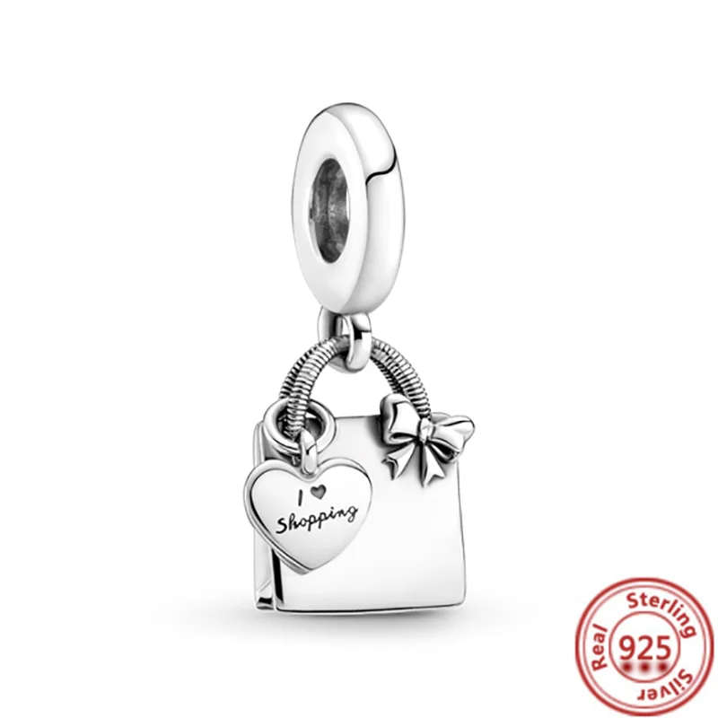 925 Silber Einkaufstasche Koffer Reisepass Handtasche Kamera Liebe Reise Leben DIY Perlen für Original Pantaro Charms Armband Schmuck