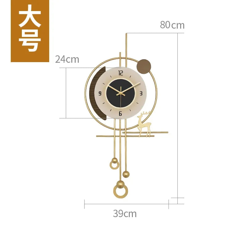 W Quartz Wanduhr Modern - Groß 60cm Leise Batterie