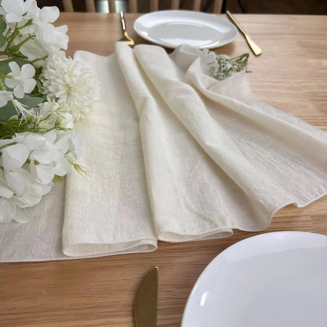 Christmas Table Runner Christmas Green Decoration for Home Xmas Party Decor 100% Cotton Table Runner for Wedding Table Decor