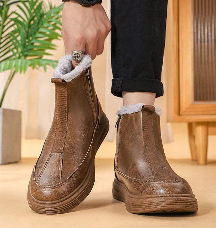 Ghete de zăpadă impermeabile Shangkaka - Ghete până la gleznă cu fermoar, înălțimea tocului 1-3 centimetri