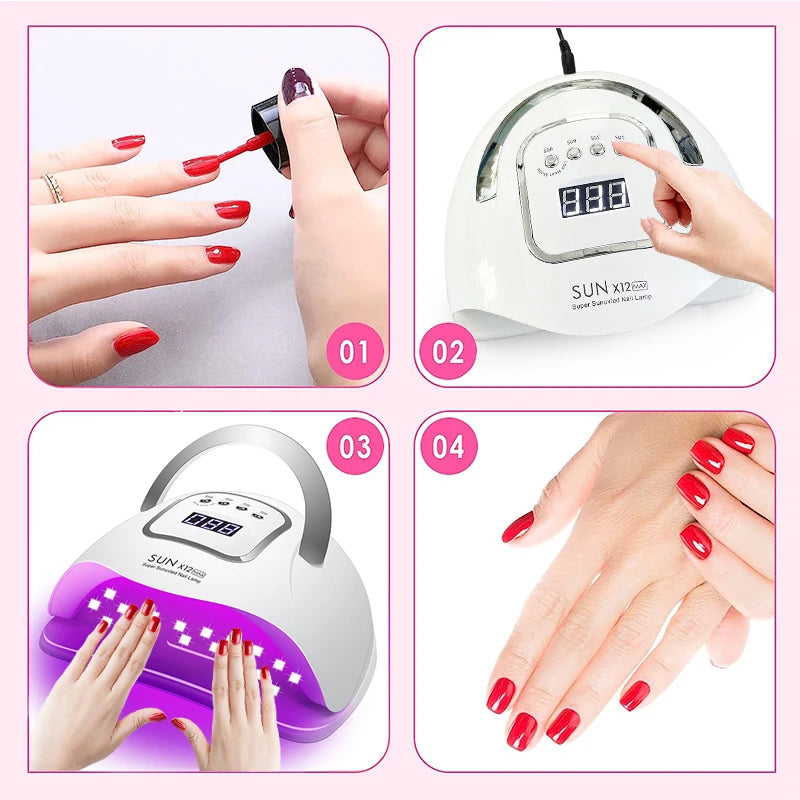 SUN X12 MAX UV LED Nail Lamp For Manicure 66 Led UV Lamp For Nails Gel Polish Dryer With Smart Sensor Professional Salon Tool