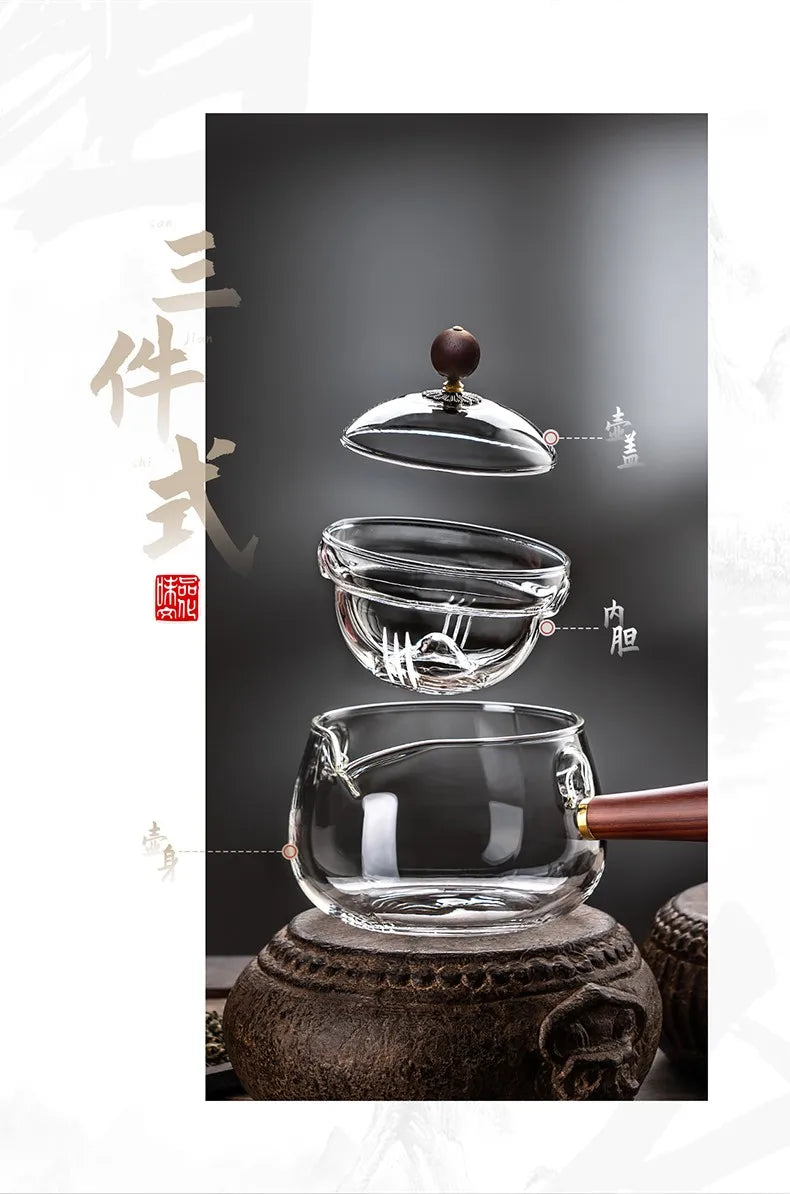 Glas-Teekanne 2025: Heat-Resistant Rotating-Leisure - Tea Set Collection