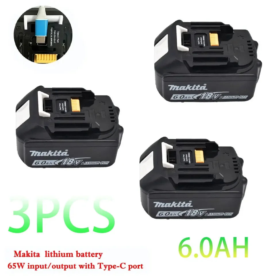 Makita 18V battery with Type-C port 65W input/output large capacity electric tool battery universal BL1860 BL1850 BL1840 BL1830